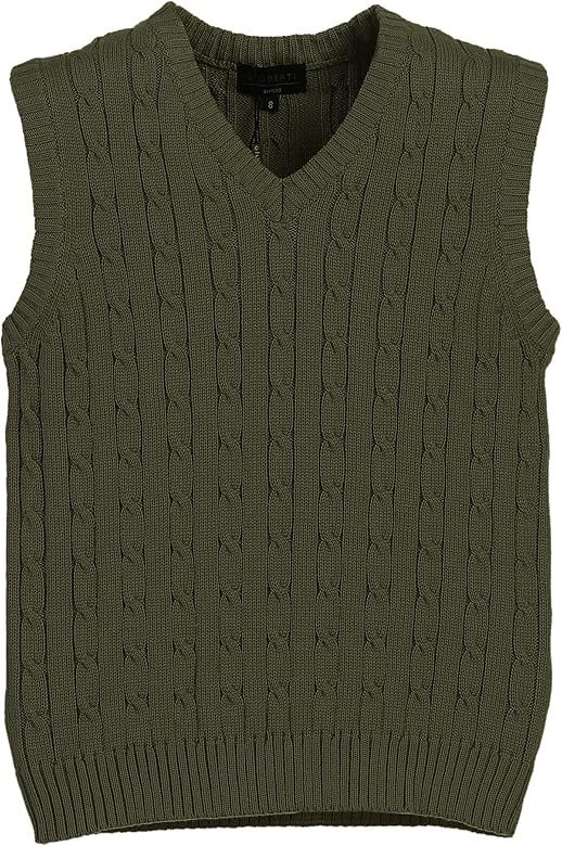 Gioberti Boy's 100% Cotton Soft V-Neck Cable Knit Sweater Vest | Amazon (US)