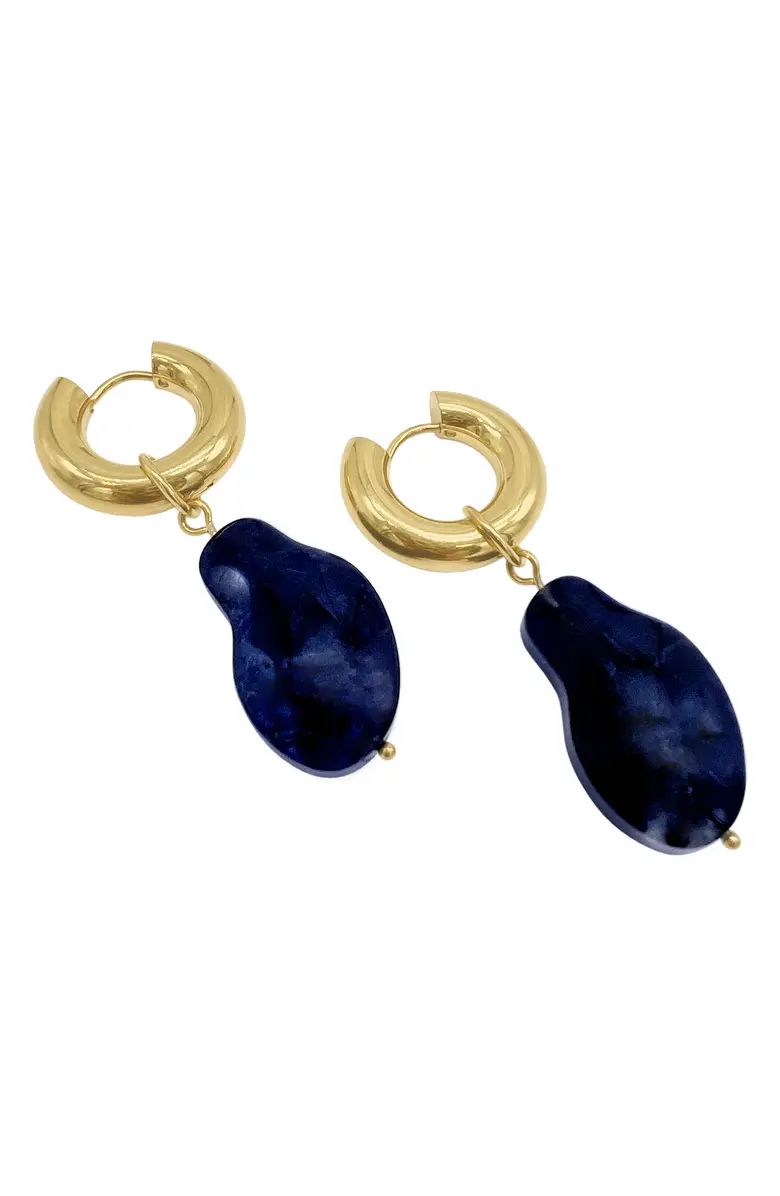 Capri Natural Blue Sapphire Huggie Earrings | Nordstrom
