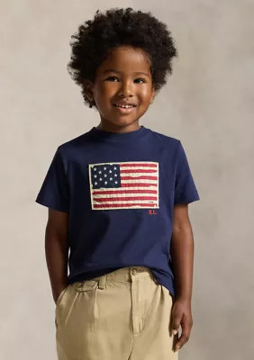 Ralph Lauren Childrenswear Boys 2-7 Flag Cotton Jersey T-Shirt | Belk