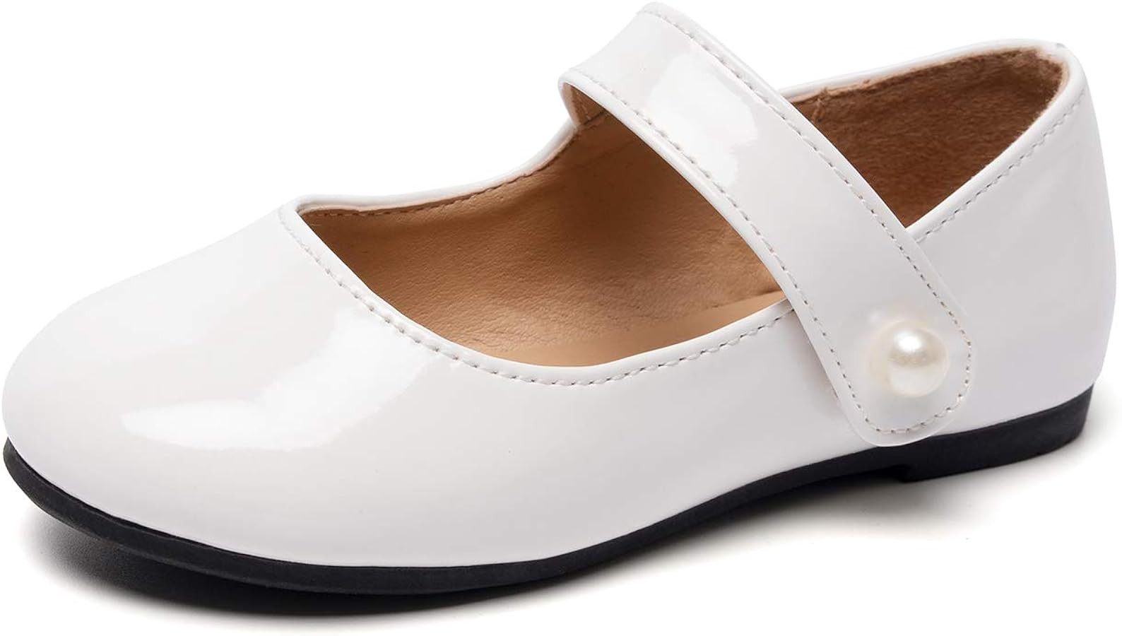 FUNKYMONKEY Toddler/Little Girl Mary Jane Dress Shoes Casual Slip on Ballet Flat | Amazon (US)