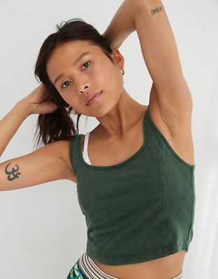 Aerie Corset Cropped Tank Top | American Eagle Outfitters (US & CA)