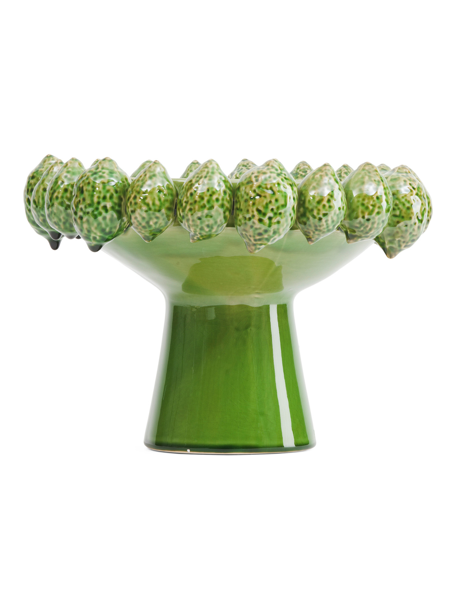 13.3x9.5 Limes Ceramic Pedestal Bowl | TJ Maxx