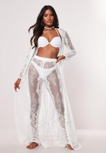 White Premium Lace Beach Pants | Missguided (US & CA)