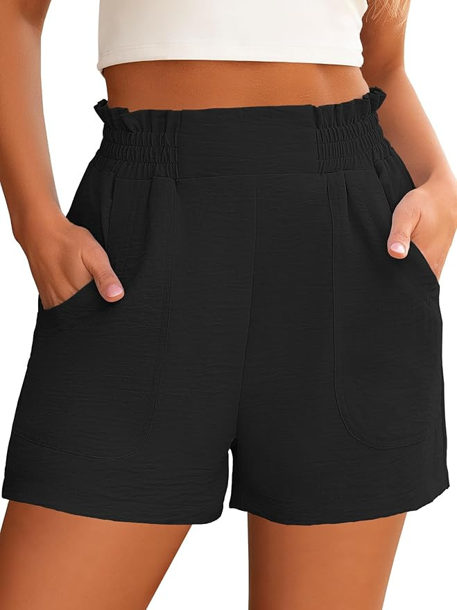 ANRABESS Shorts for Women,Elastic High Waisted Wide Leg Design-Comfy Lightweight, Casual Wear for... | Amazon (US)