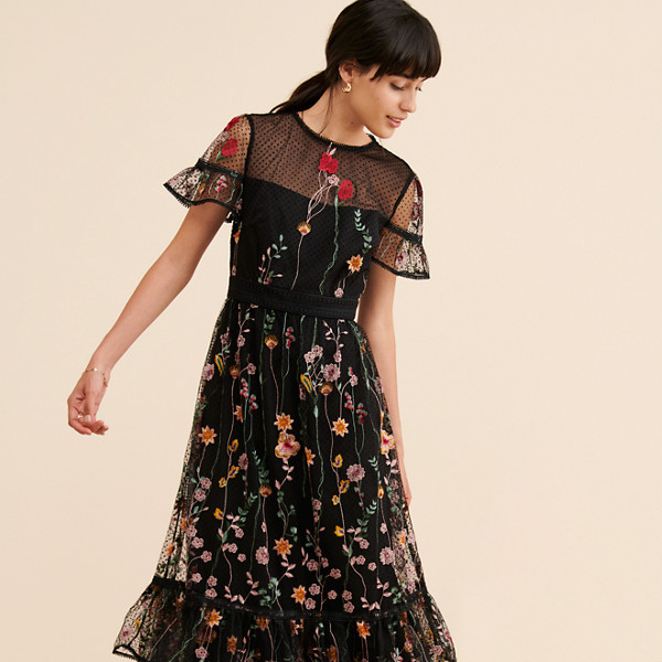 Floral Embroidered Gown | Nuuly