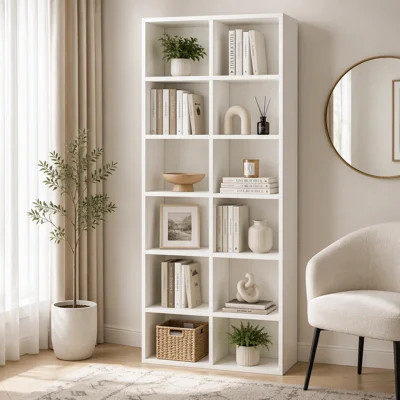 70.9" Bookcase, Modern Bookshelf with 12 Cube Storage | Wayfair North America