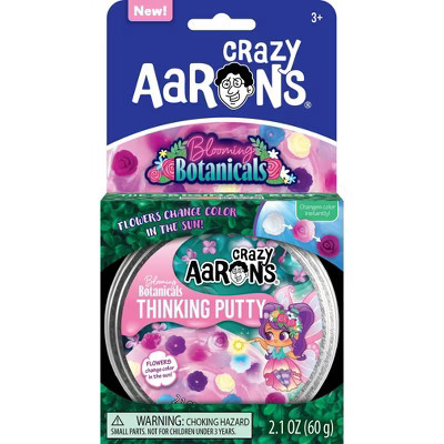 Crazy Aaron's Blooming Botanicals 3.5" Thinking Putty Tin: Focus on Sensory Development & Creative Thinking | Target