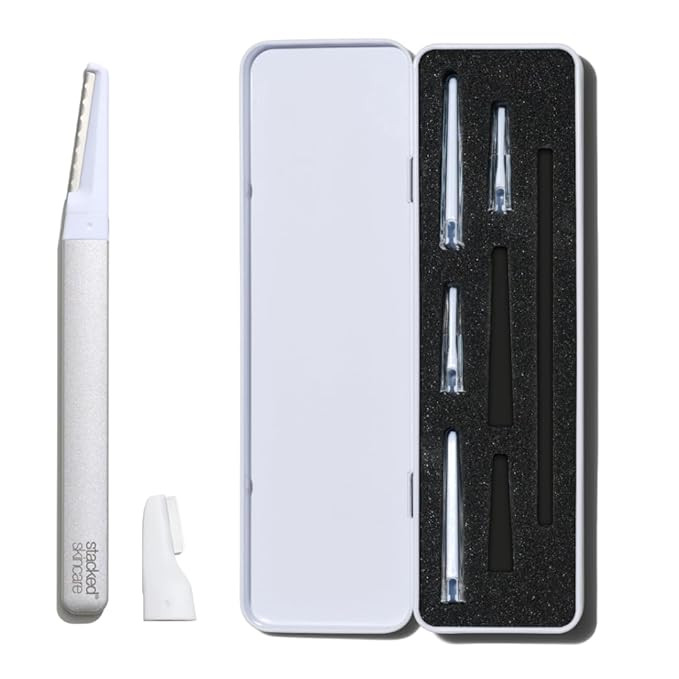 StackedSkincare Dermaplaning Kit for Face Exfoliation, Includes 3 Replaceable Blades & 3 Precisio... | Amazon (US)