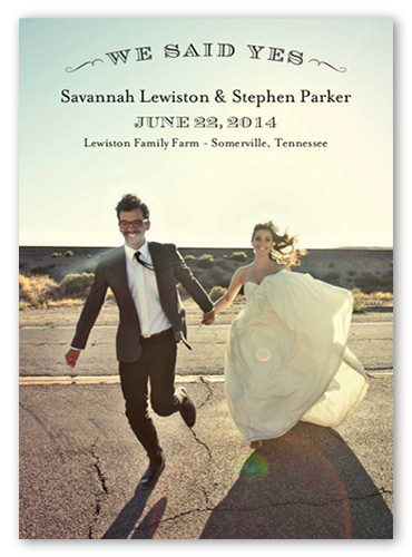 Wedding Announcements: Perfect Portrait Rustic 5x7 Flat Black 1 Photo 100% Recycled Cardstock Square Shutterfly | Shutterfly