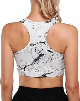 Women Racerback Sports Bras Padded Wirefree Medium Impact Activewear for Yoga Workout | Amazon (US)