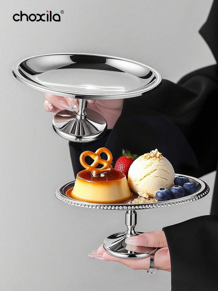 Choxila 1pc Oval Ice Cream Cup, Stainless Steel Serving Dessert Bowls Cups, Boat-Shaped Dessert Cups, Yogurt Snack Candy Salad Fruit Pudding Cups For Party, Wedding, Ramadan, Id Al-Adjha | SHEIN