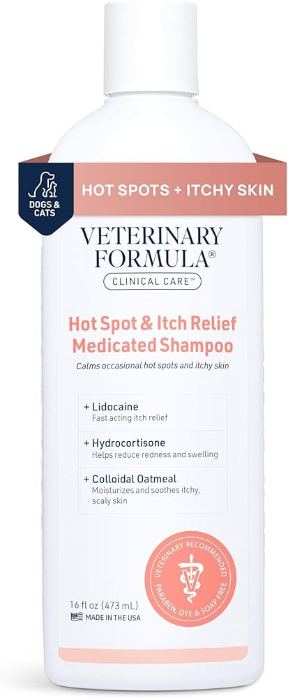 Veterinary Formula Clinical Care Hot Spot & Itch Relief Medicated Shampoo for Dogs and Cats 16oz ... | Amazon (US)