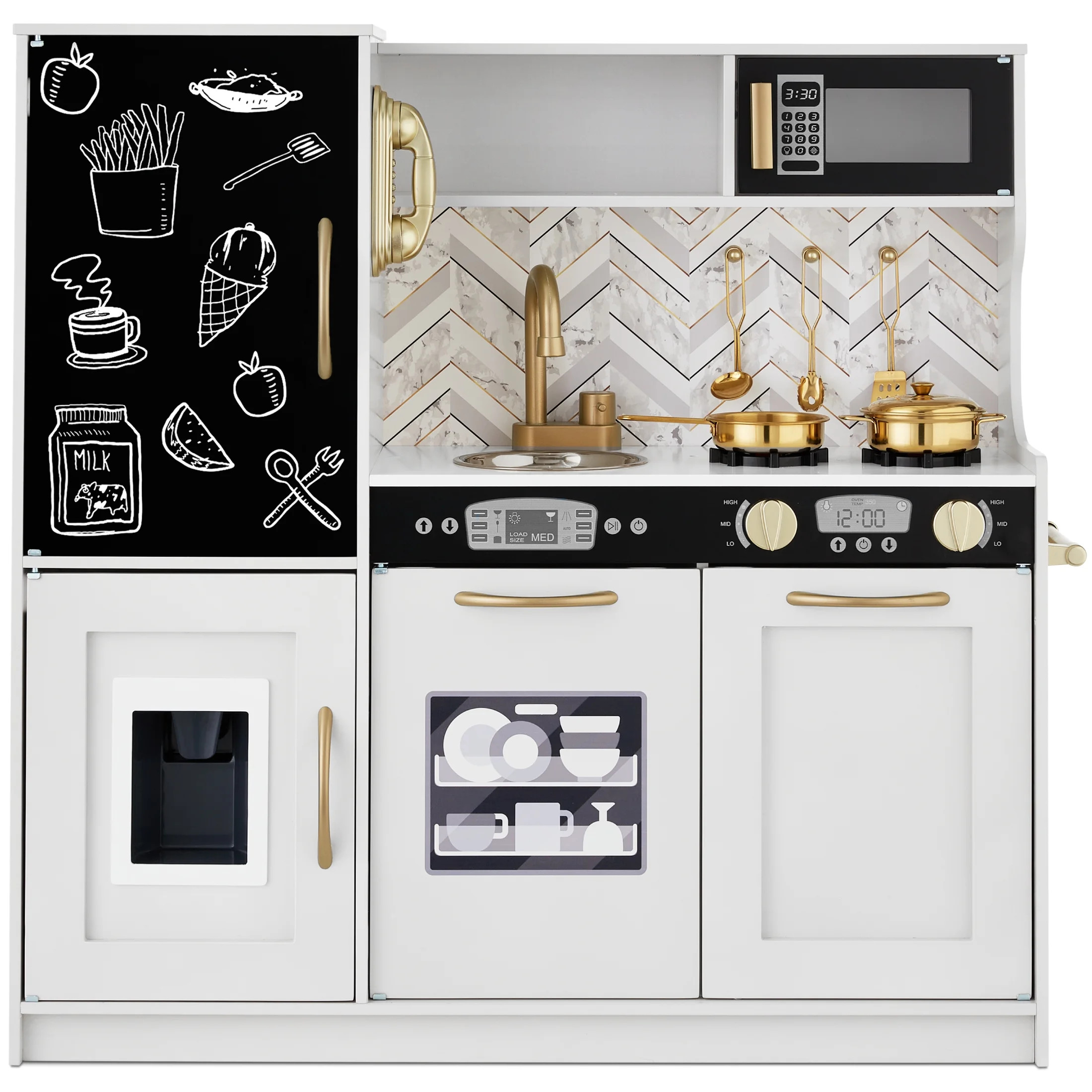 Best Choice Products Pretend Play Kitchen Wooden Toy Set for Kids w/ Telephone, Utensils, Oven, M... | Walmart (US)