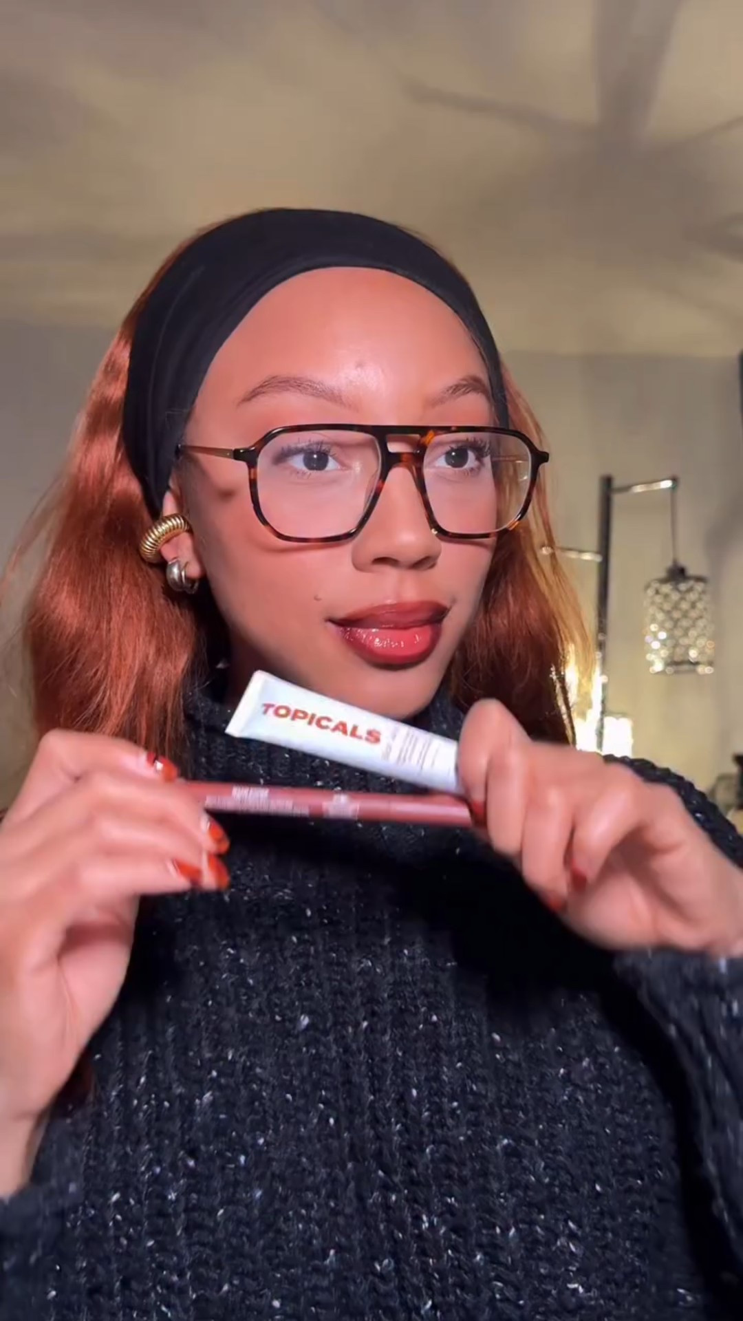 meet my winter nude lip 💄giving my everyday pinky nude a well overdo revamp to keep up with cozy vibes & warm color pallete of the season 

using @hudabeauty  warm brown contour liner stain + @topicals papaya slick slave 💋 
•
•
#winternude #winterlipcombo @Sephora #brownlipcombo #grwmreel #vlogmas