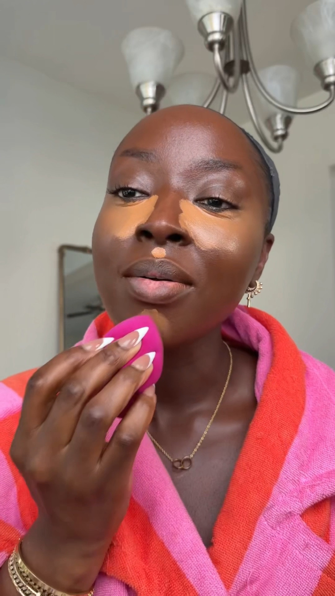 Blending in the concealer with there’s elf cosmetics makeup sponge.

#LTKBeauty