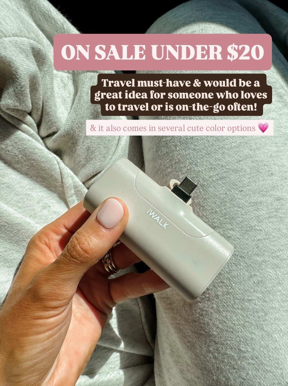 Everyone needs a portable charger! If someone you know is a big traveler, this is especially a great gift for them! This is a travel essential for me!

Loverly Grey, portable phone charger, phone charger, stocking stuffers, traveler gift ideas 

#LTKGiftGuide #LTKFindsUnder50 #LTKTravel