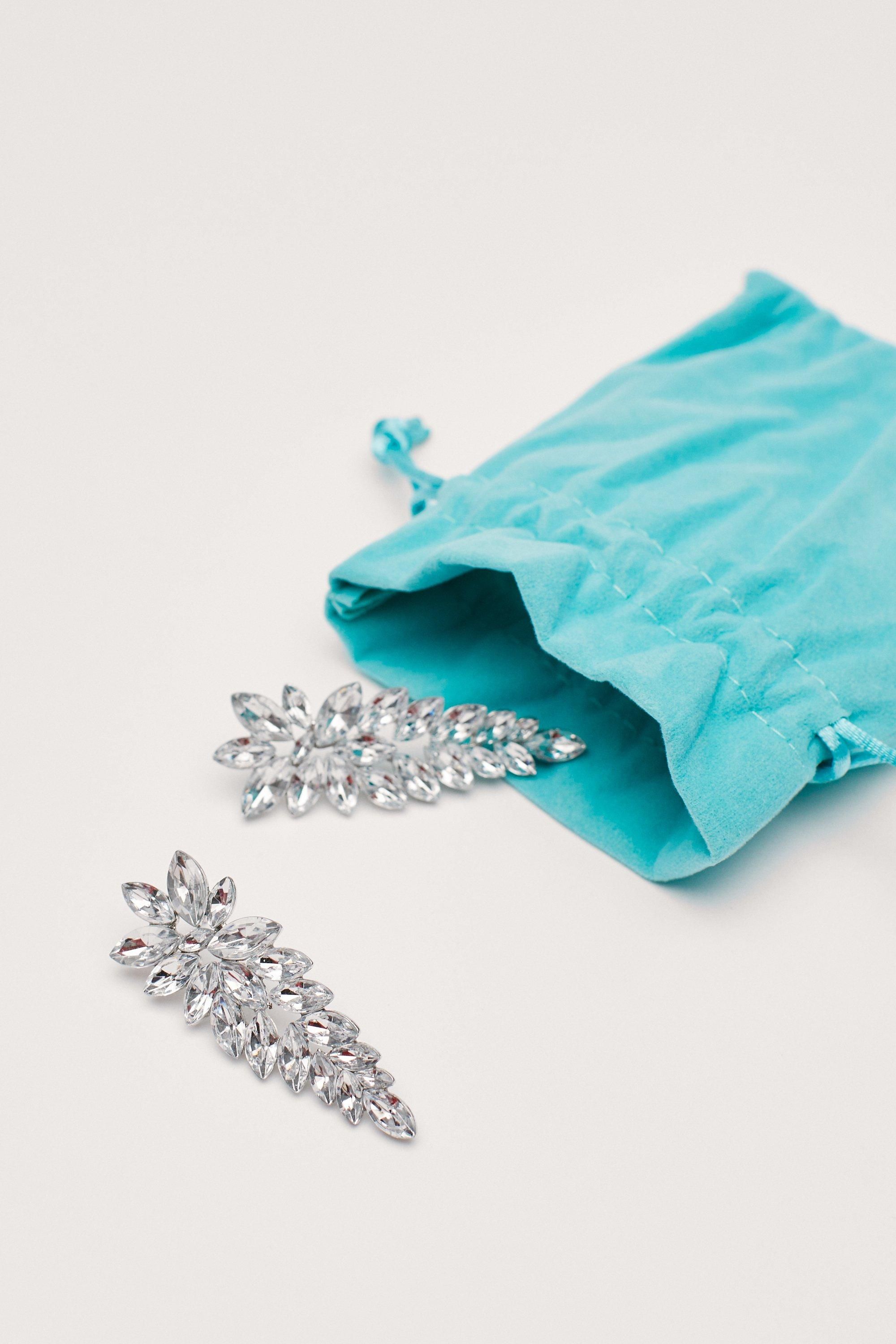 Diamante Statement Earrings and Pouch Set | Nasty Gal (US)