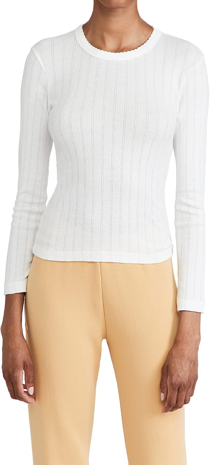 Leset Women's Pointelle Slim Fit Top | Amazon (US)