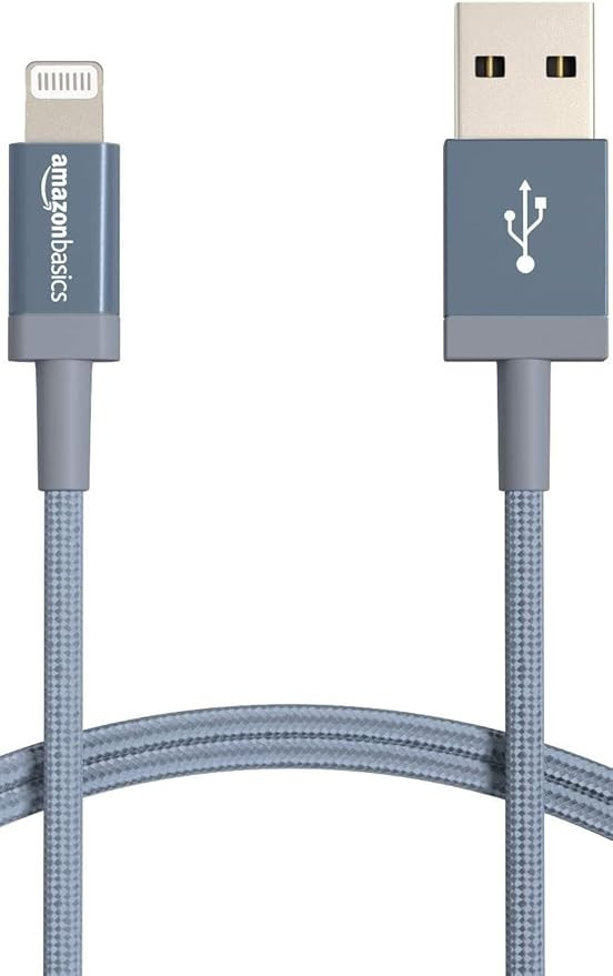 Amazon Basics USB Type A Male to Lightning Male Cable, Nylon Braided Cord, 2.4A, MFI Certified Ch... | Amazon (US)