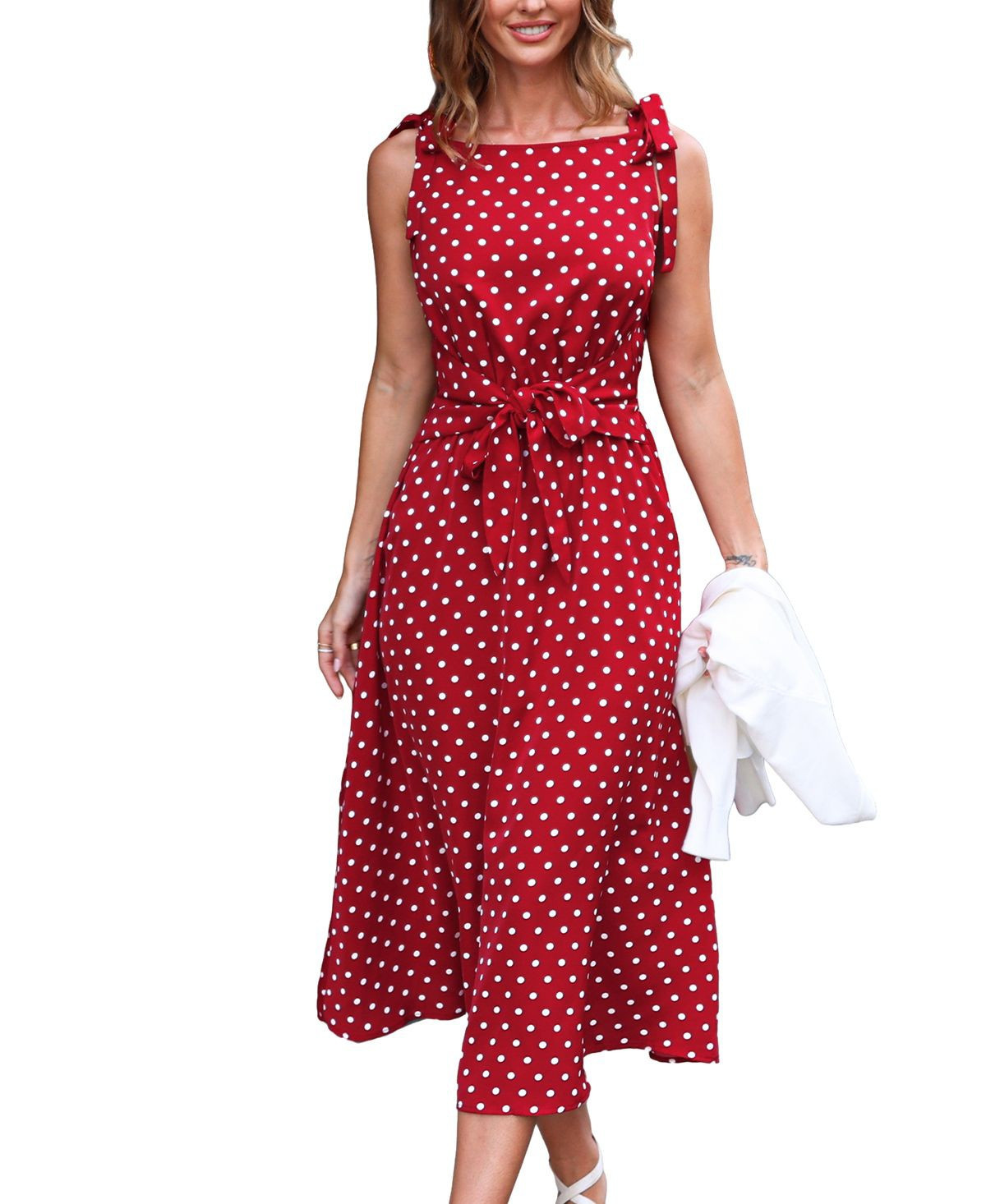 Cupshe Women's Forever Classic Polka Dot Maxi Beach Dress - Red | Macy's