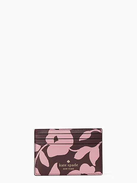 Kate Spade Patrice Garden Vine Small Slim Card Holder, Pink Multi | Kate Spade Outlet