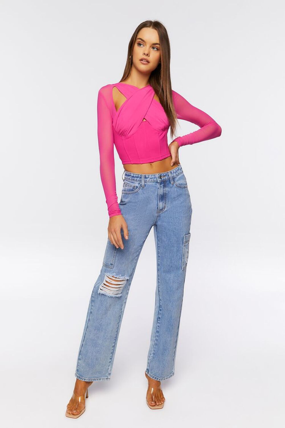 Mesh Crisscross Crop Top | Forever 21 | Forever 21 (US)