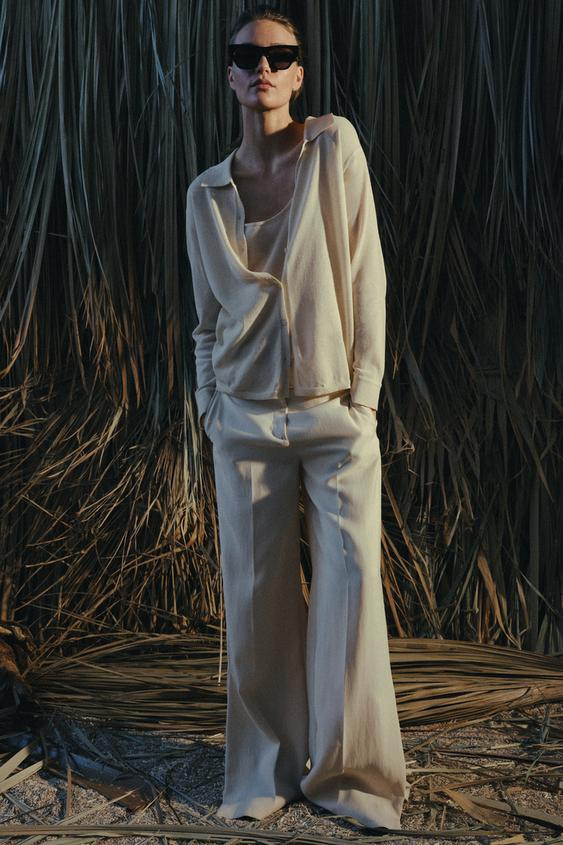 POLO KNIT CARDIGAN WITH INTERIOR TOP | Zara UK