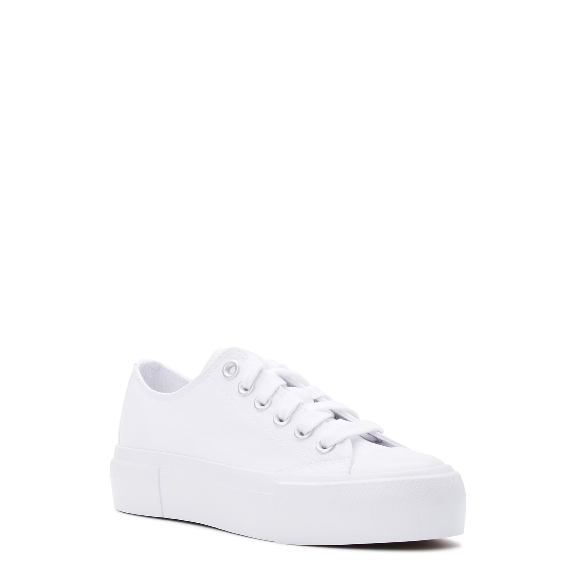 No Boundaries Women's Platform Lace Up Canvas Sneakers | Walmart (US)