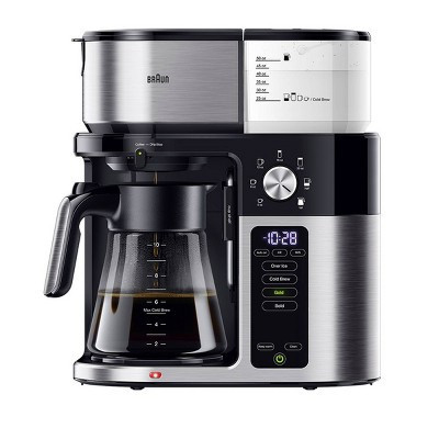 Braun MultiServe Plus 10-Cup Pod Free Drip Coffee Maker, 7 Brew Sizes / Hot & Cold Brew, KF9250BK: Stainless Steel, Electric, Dishwasher-Safe | Target