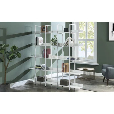 5 Tier Open Bookcase, Vintage Industrial Flair, Board, Style Bookcase Shelf, Metal, Colors | Wayfair North America