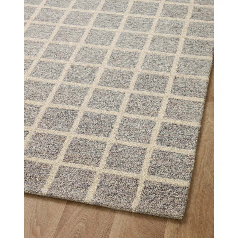 Chris Loves Julia x Loloi Polly Checkered Slate/Ivory Area Rug | Wayfair North America