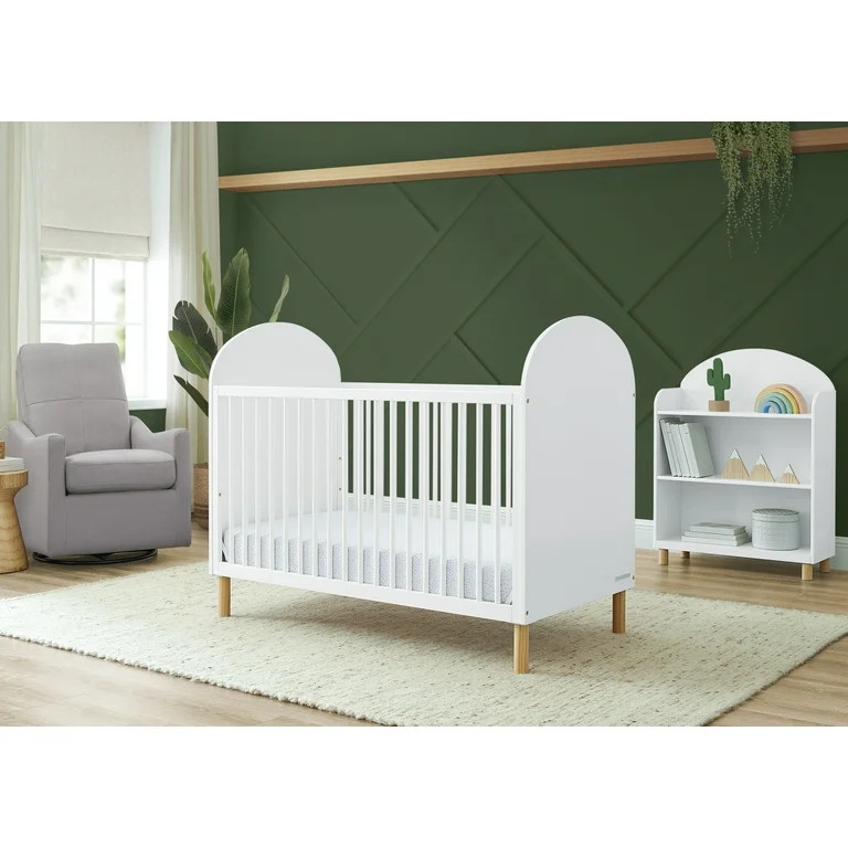 Delta Children Reese 4-in-1 Convertible Crib - Greenguard Gold Certified, Bianca White/Natural | Walmart (US)