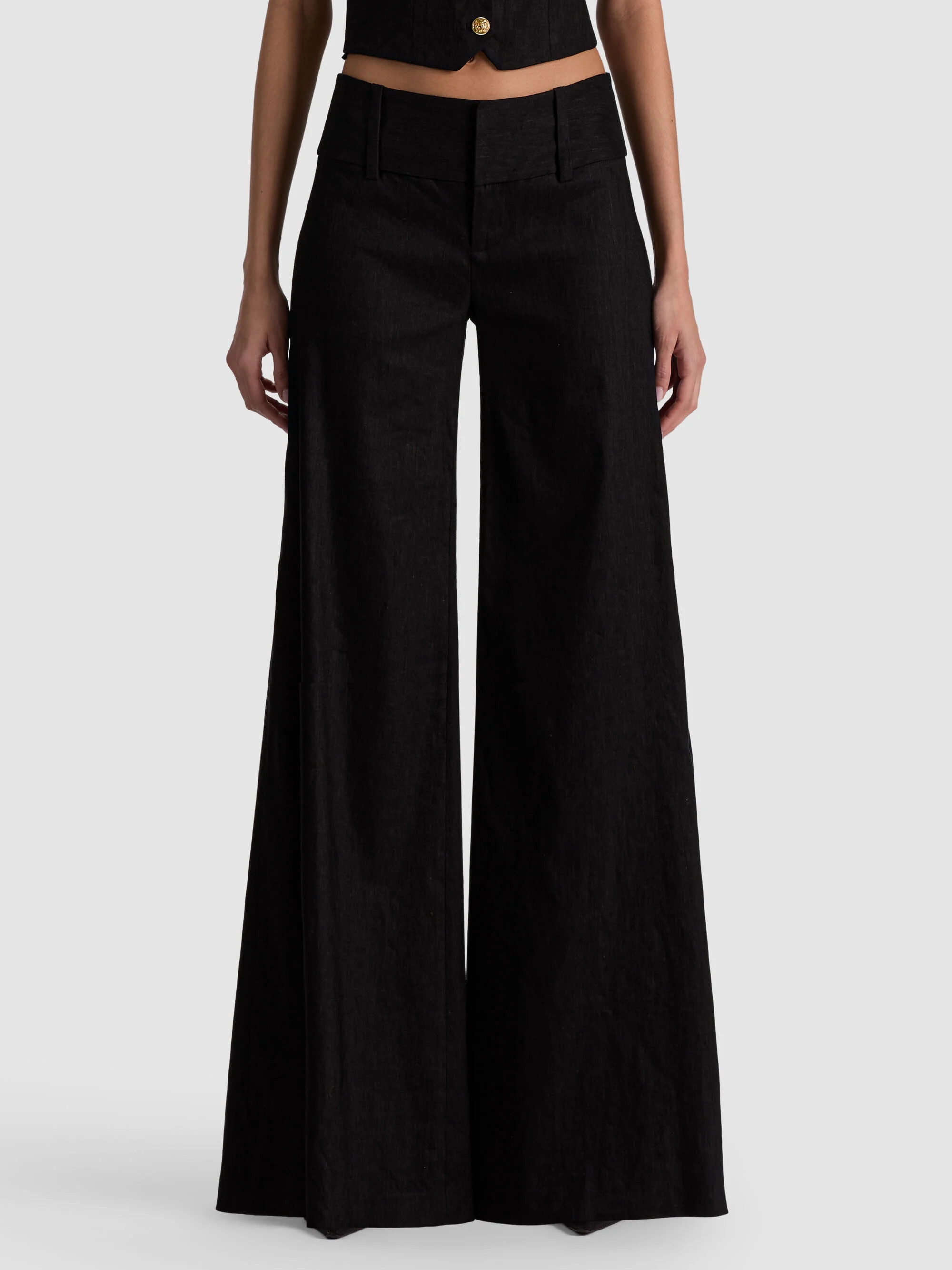 OLIVIA WIDE LEG LINEN PANT | Alice + Olivia