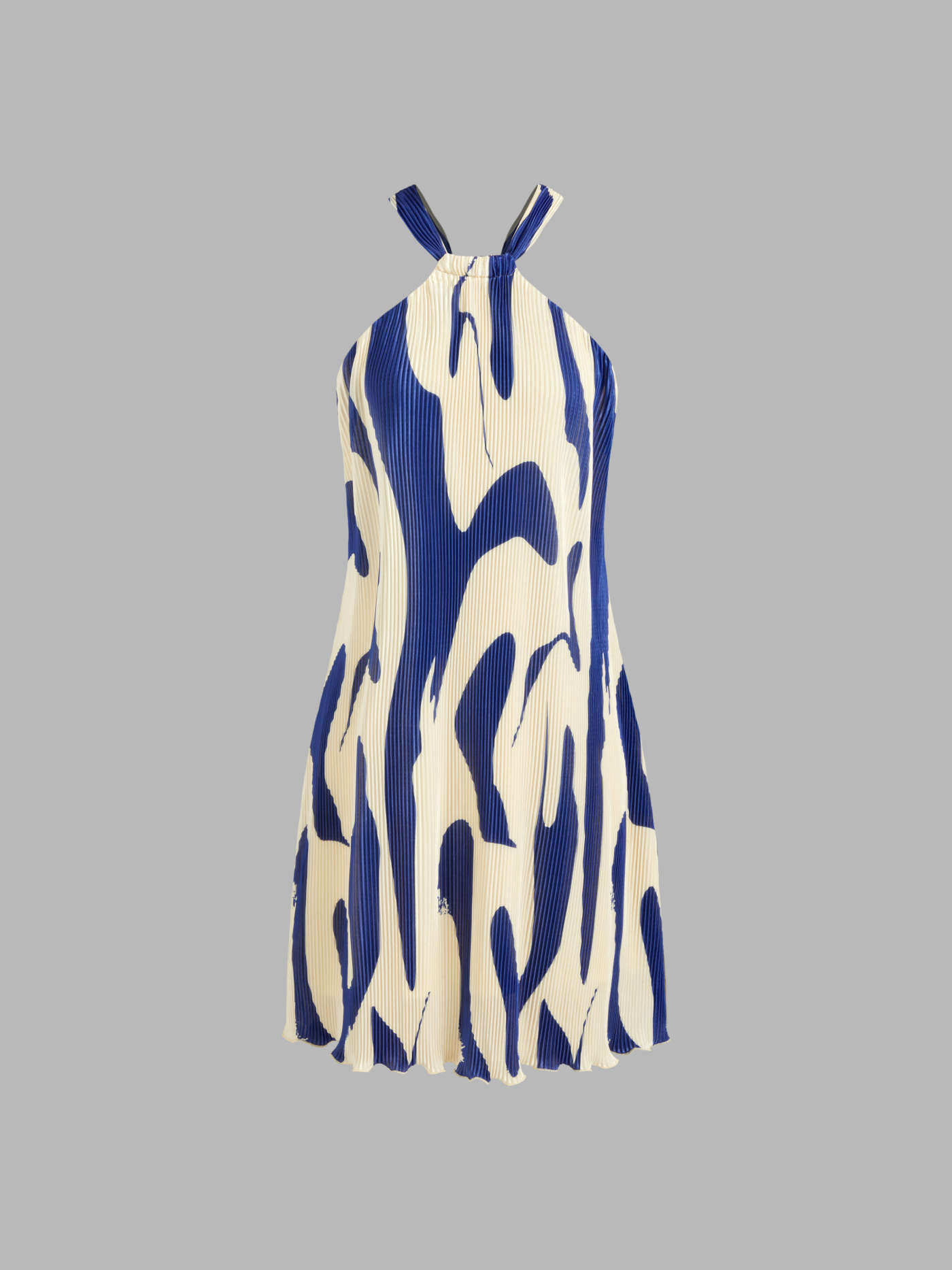 Halter Abstract Pleated Mini Dress | Cider