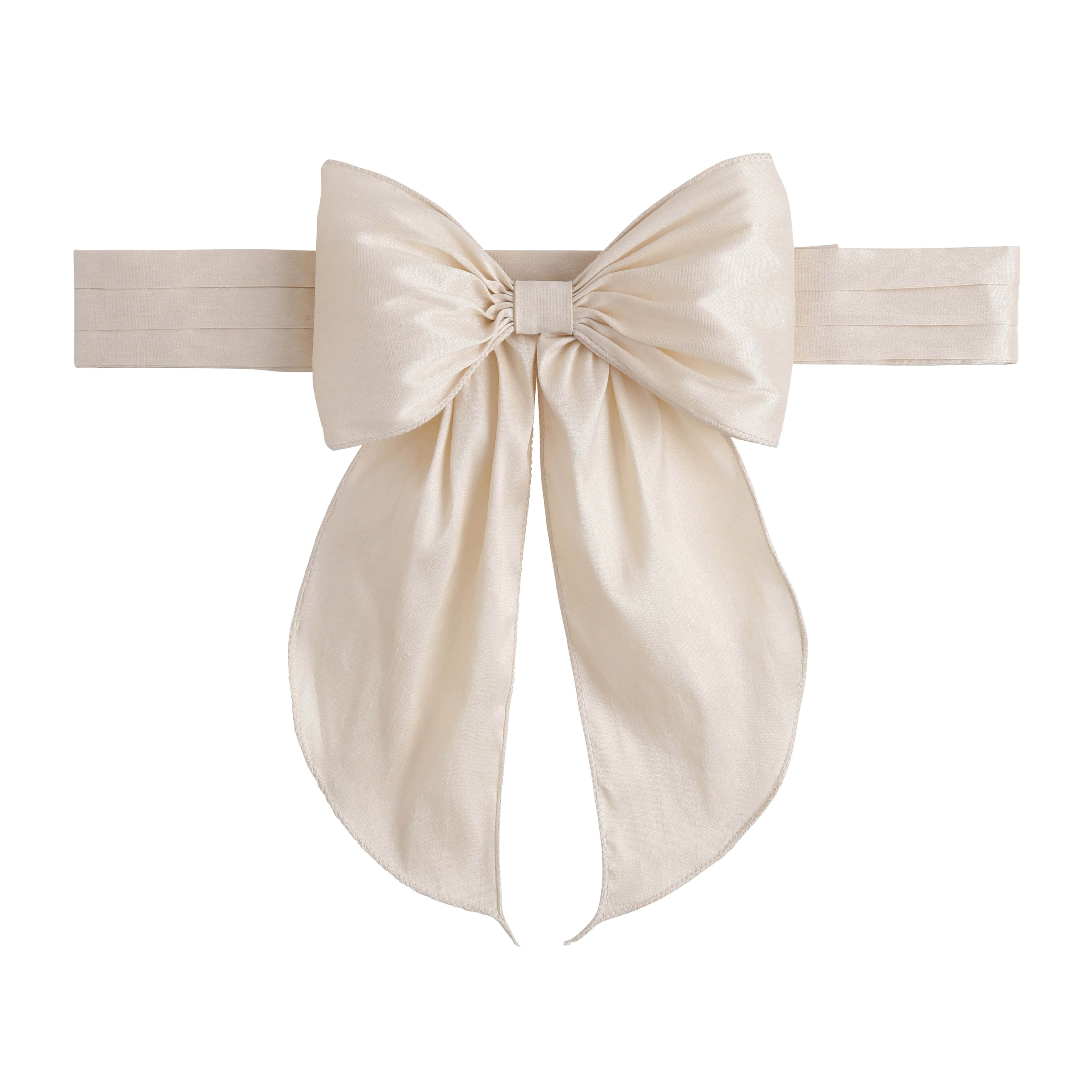Champagne Bow Sash - Girl's Accessories | Little English