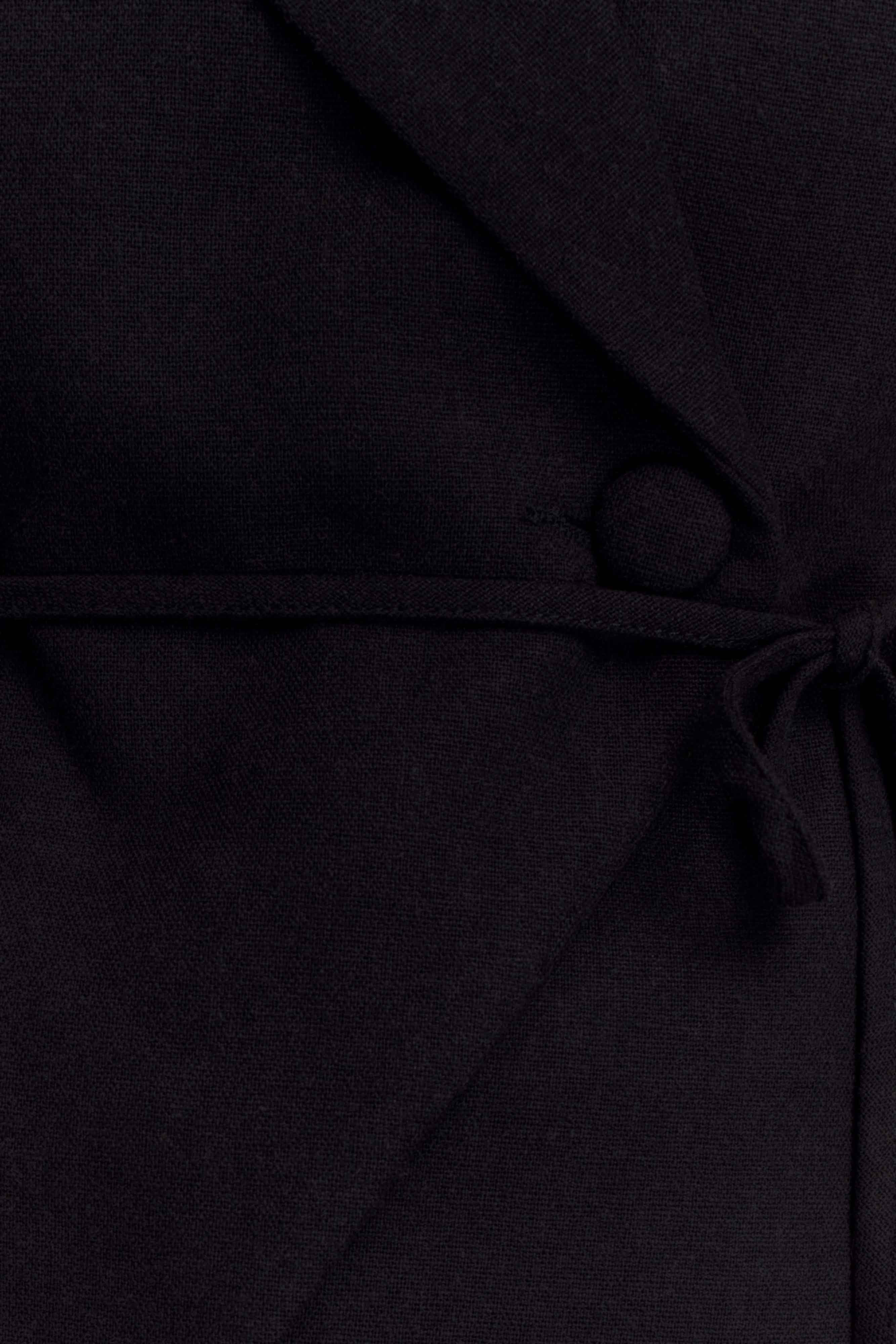 Andina Shortsleeve Linen Top - Black | MESHKI US