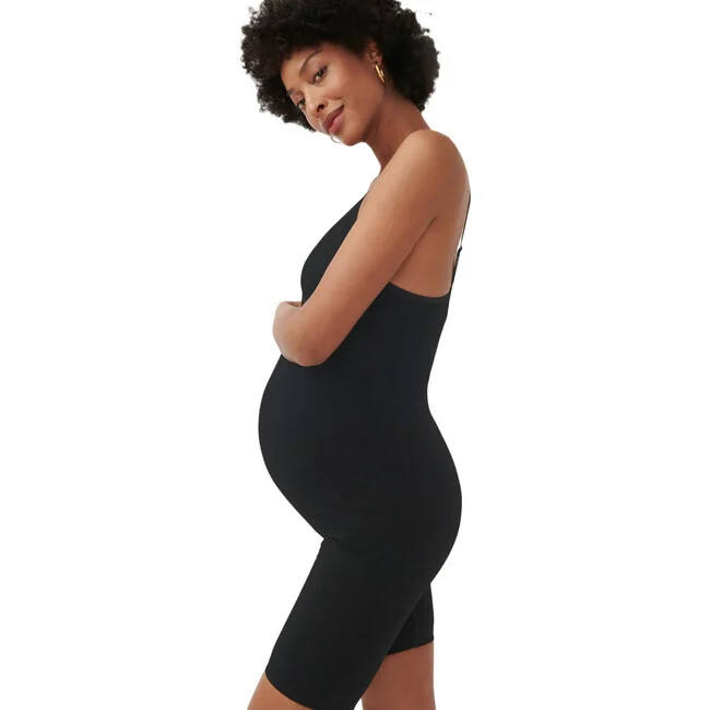 The Women's Body Rib Unitard Short, Black | Maisonette