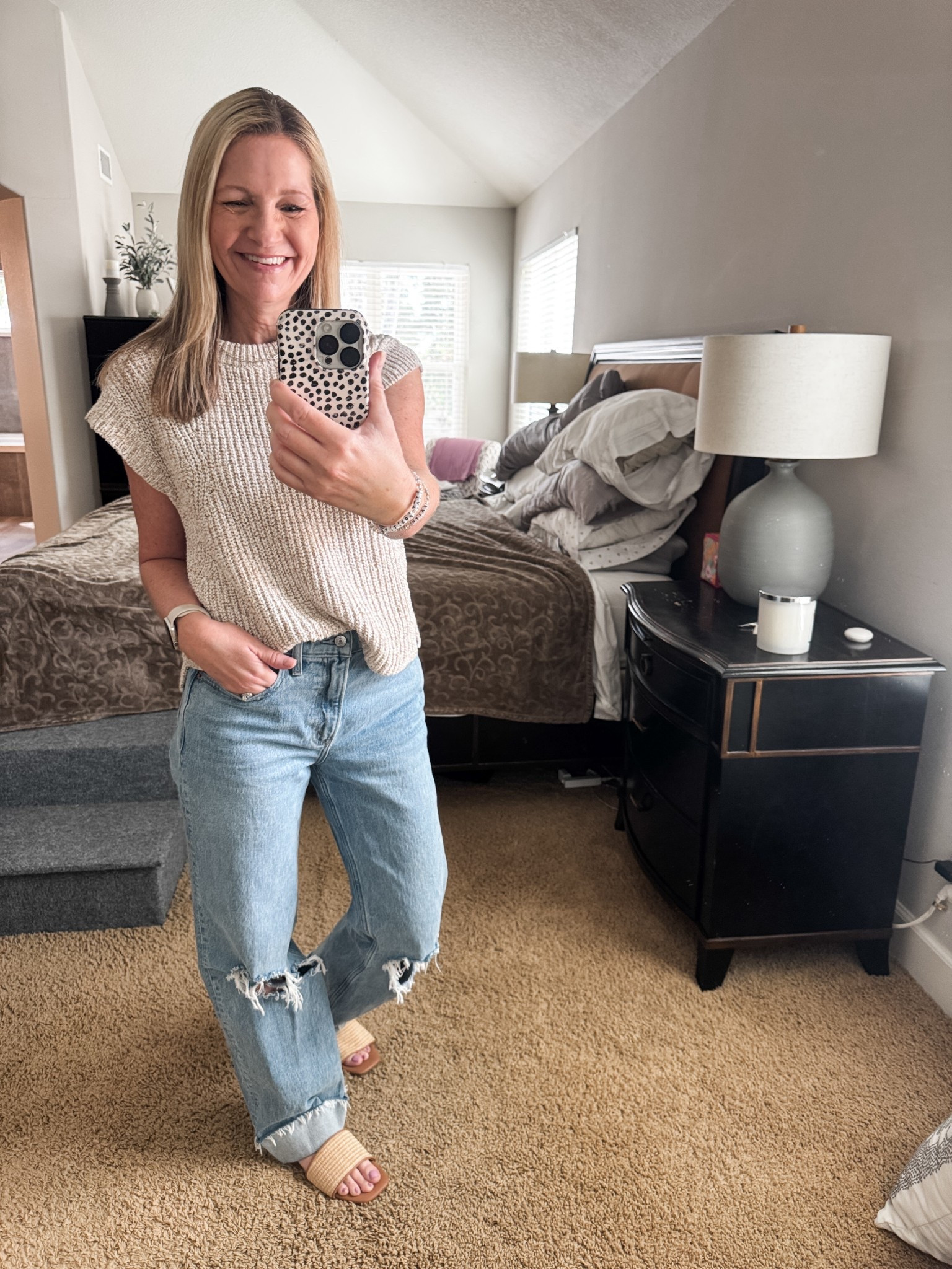 Comfy and casual for Sunday church in these distressed 90s high rise jeans from Abercrombie. My sweater is old but my sandals are my current everyday favorites from Target. 

#LTKSeasonal #LTKOver40 #LTKootd