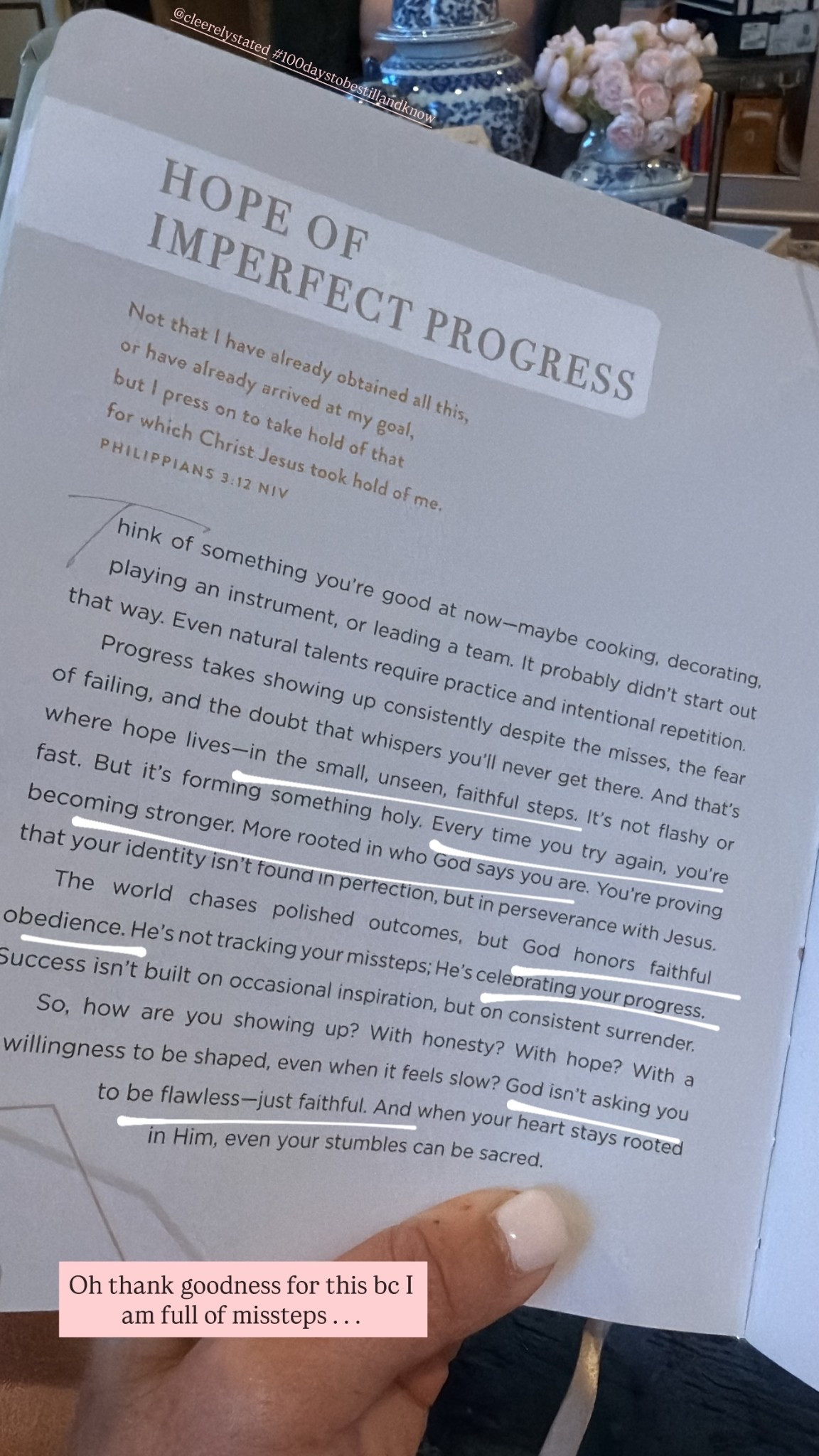 Oh thank goodness for this bc I am full of missteps … . . @cleerelystated #100daystobestillandknow
