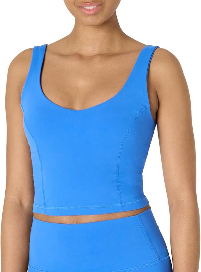 Amazon Essentials Women's Active FormFlex Buttery Soft Light Support Crop Tank with Bra | Amazon (US)