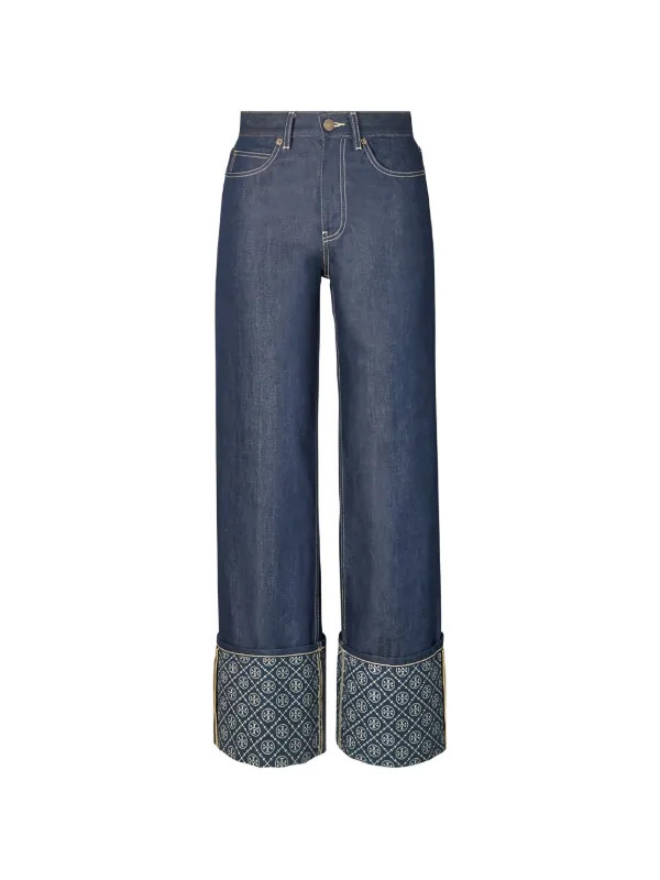 T monogram contrast-cuff jeans | Farfetch Global