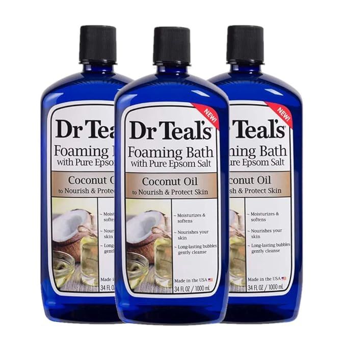 Dr Teal's Foaming Bath 3-Pack (102 Fl Oz Total) Coconut Oil | Amazon (US)