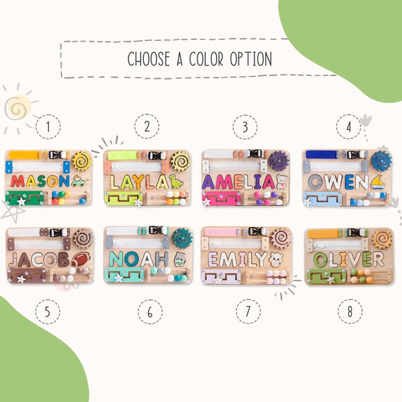 Name Puzzle Busy Board Personalized Baby Gift Baby Shower Wooden Puzzle Montessori Toys First Birthd | Etsy (US)