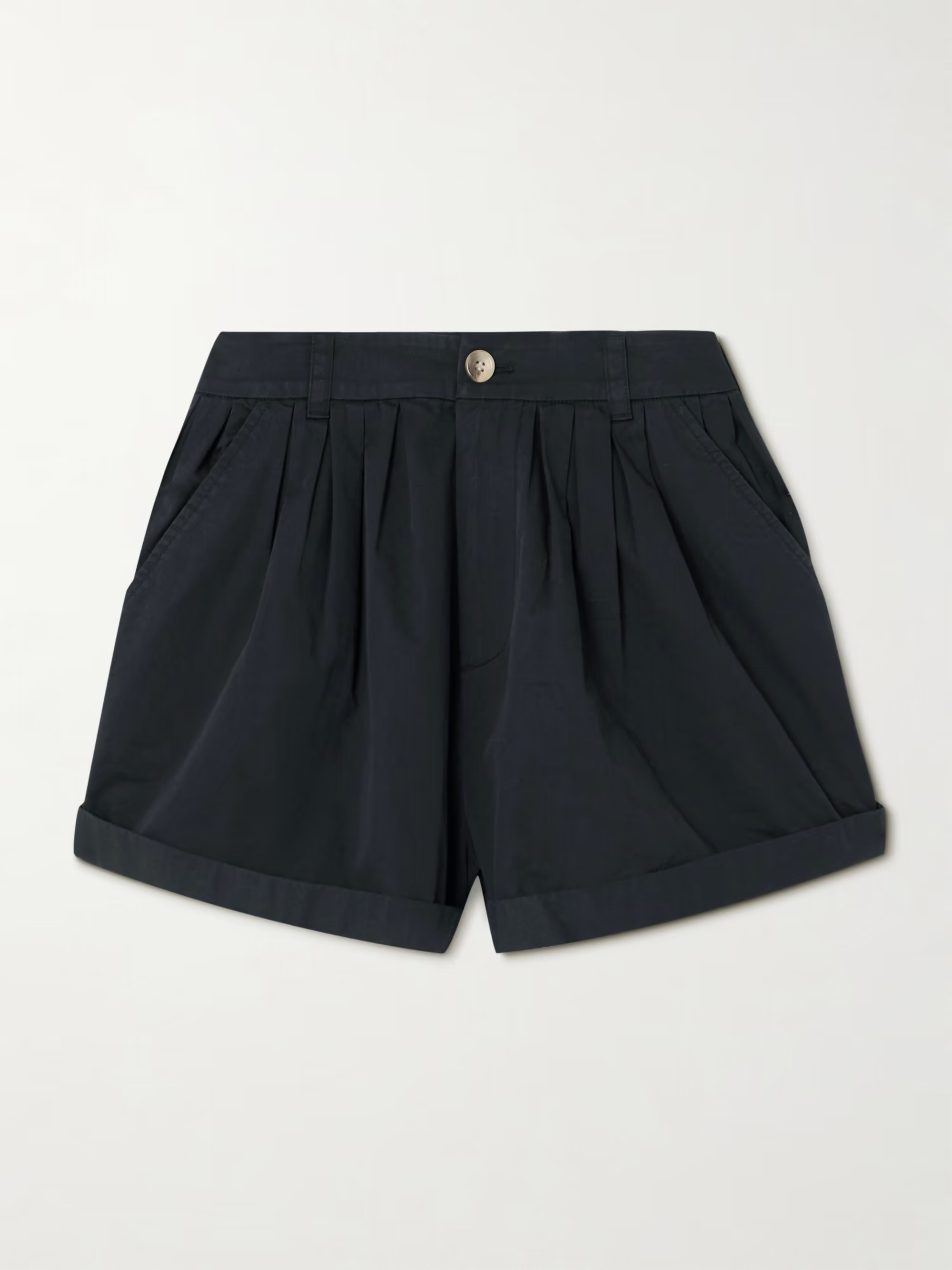 Paige pleated organic cotton-poplin shorts | NET-A-PORTER (US)