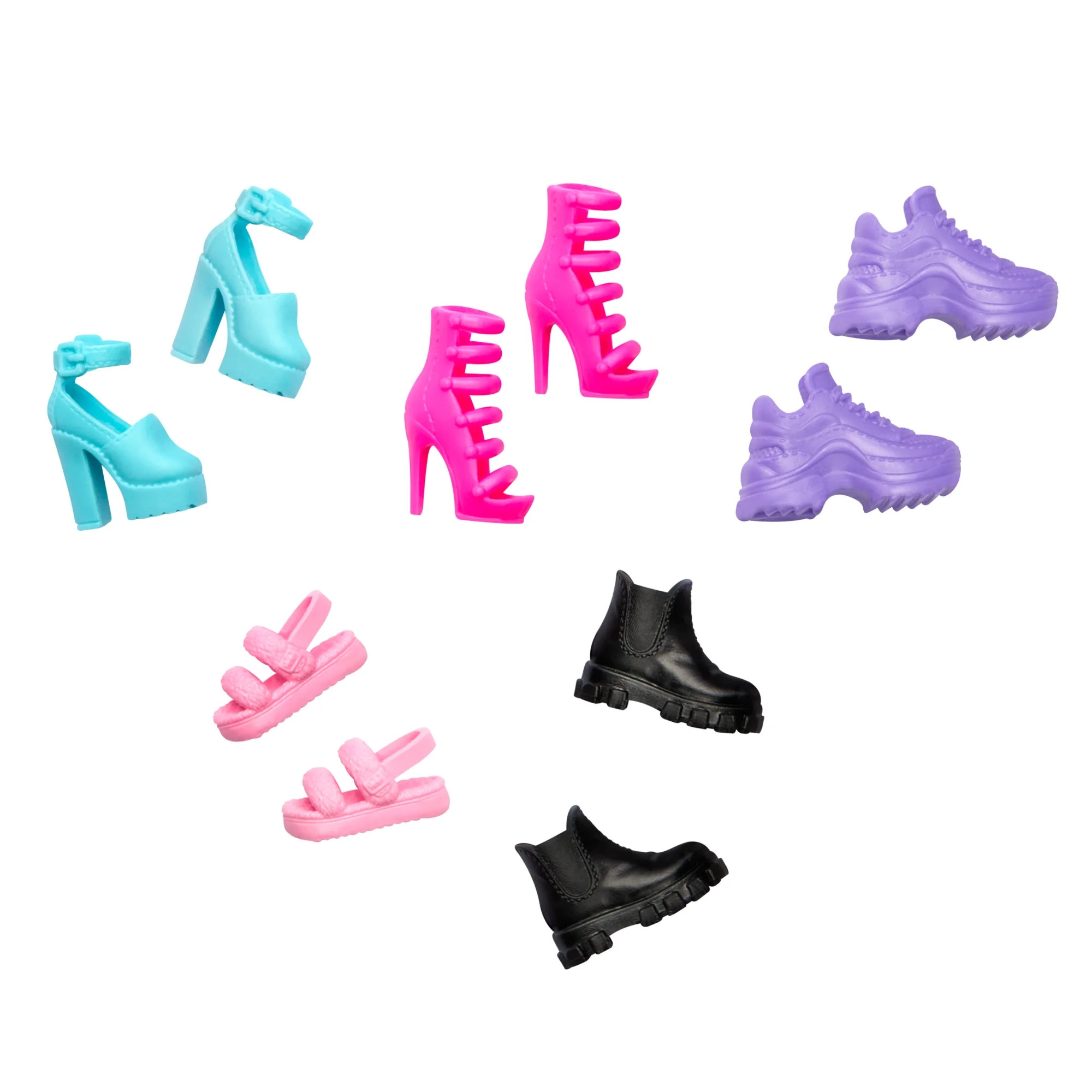 Barbie Doll Accessories, 5 Pairs of Shoes Including Heels, Sneakers, Boots & Sandals - Walmart.co... | Walmart (US)
