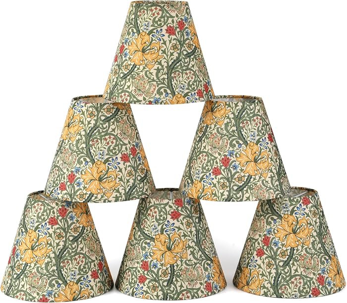 6 Pack Morris Vintage Chandelier Shades, Golden Lily | Amazon (US)
