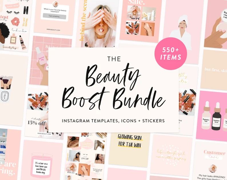 Beauty Instagram Template Bundle - Canva Instagram Templates for Posts & Stories - Beauty Instagr... | Etsy (CAD)