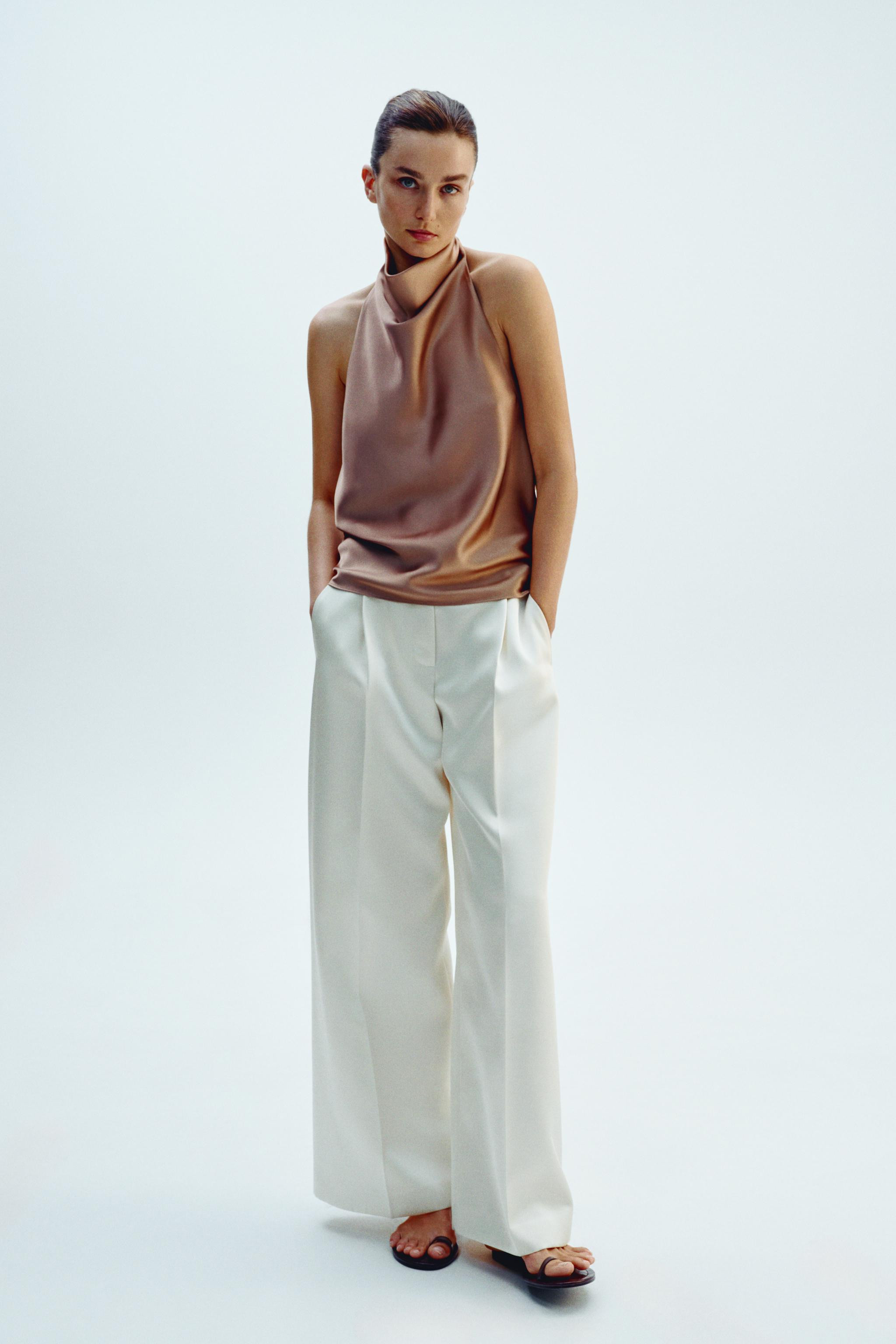 SATIN EFFECT HALTER TOP | Zara US