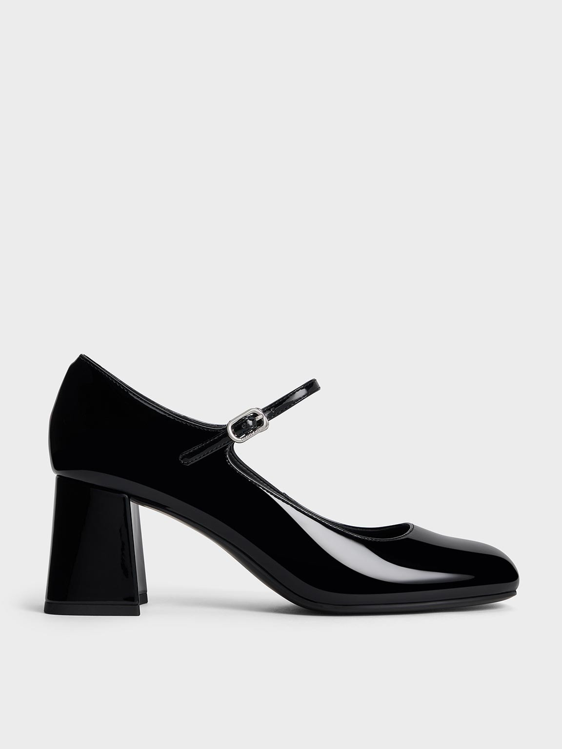 Patent Block-Heel Mary Jane Pumps
    
         - Black Patent | Charles & Keith AU