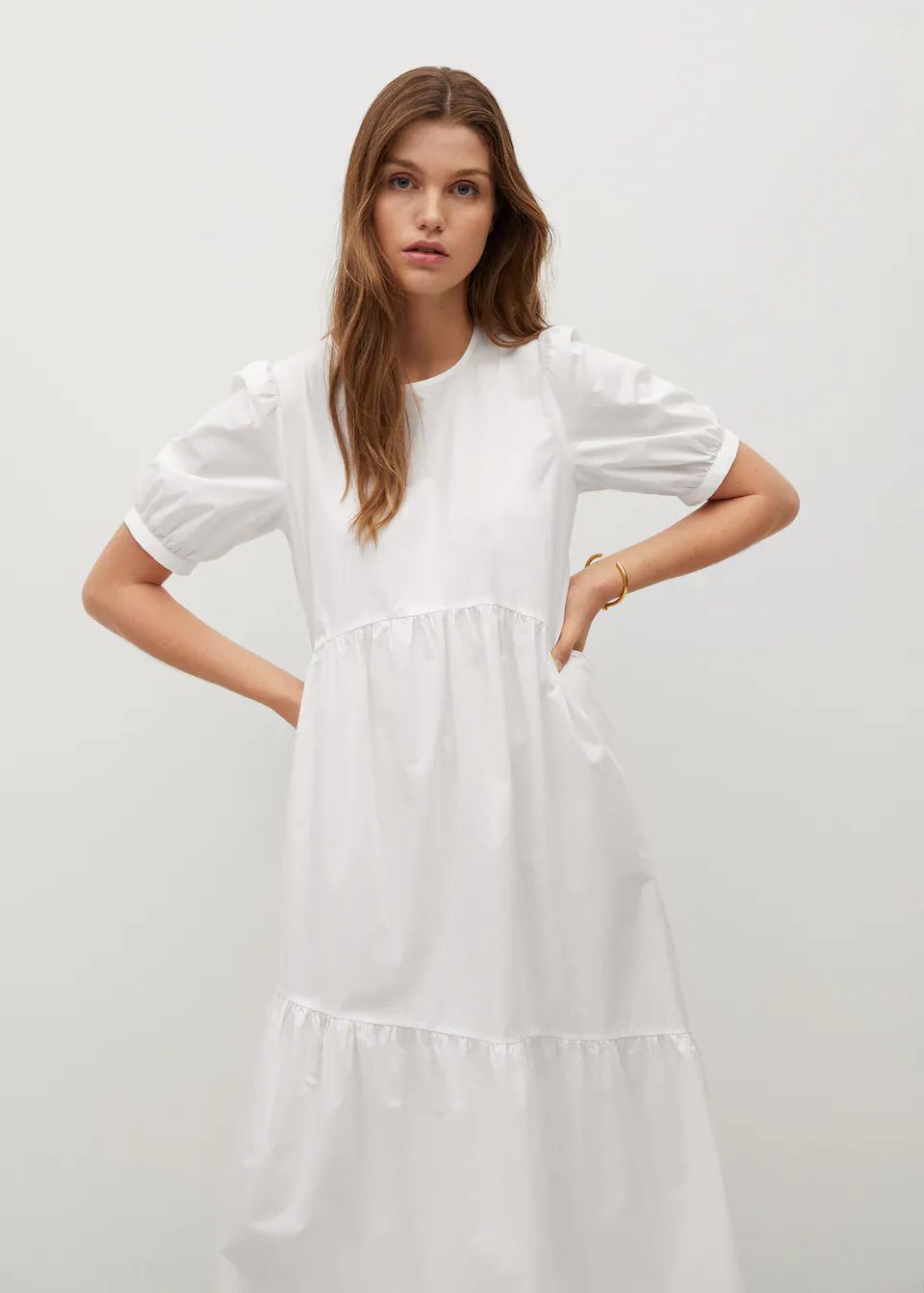 Frill cotton dress | MANGO (US)